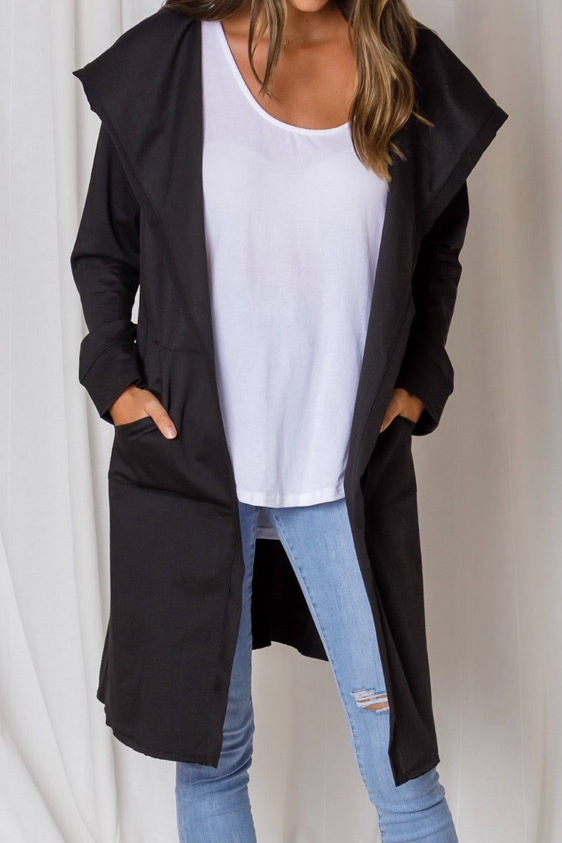 Hudson Hooded Cardi - Black