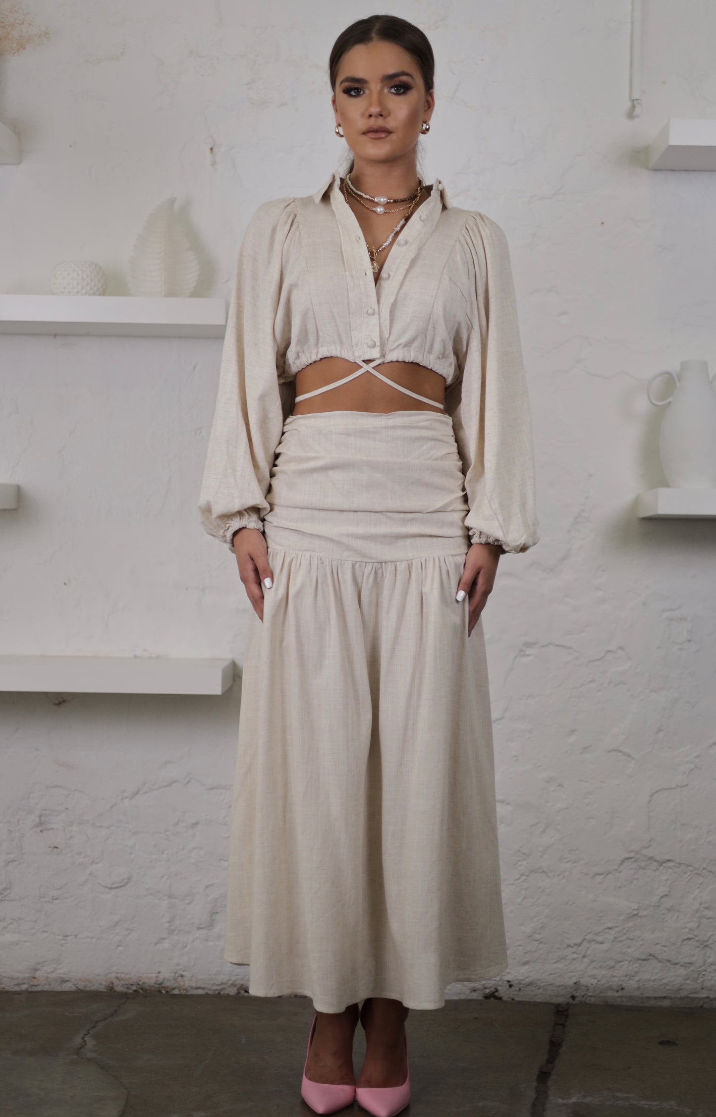 Refuge Maxi Skirt - Oatmeal