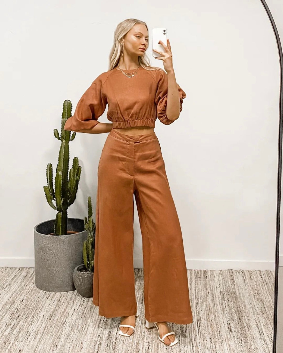 Paper Heart Petra Linen Pants - Copper