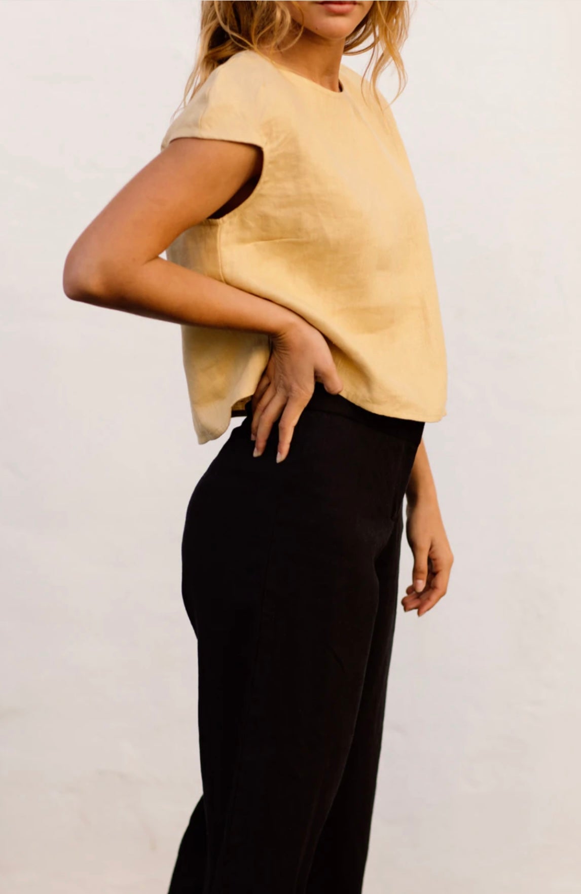 Emma Linen Pants - Black