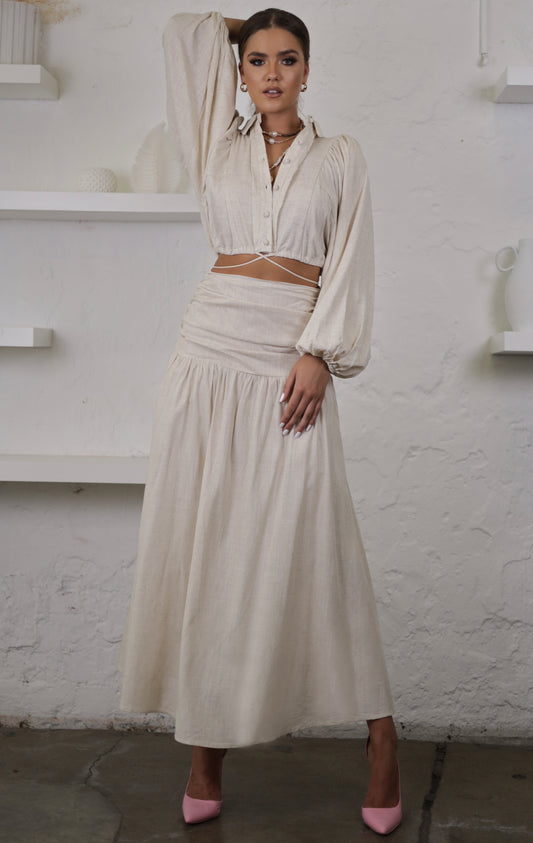 Refuge Maxi Skirt - Oatmeal