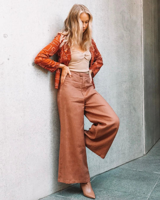 Paper Heart Petra Linen Pants - Copper