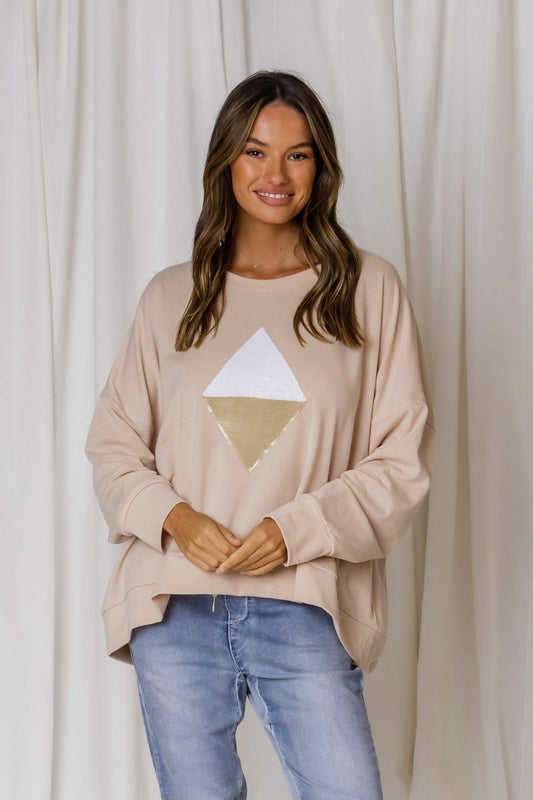 Shine Bright Like a Diamond Sweater - Nude