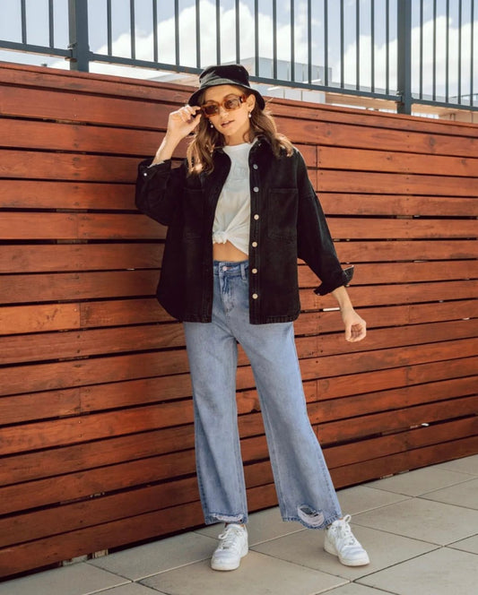 Oversized Denim Jacket - Black
