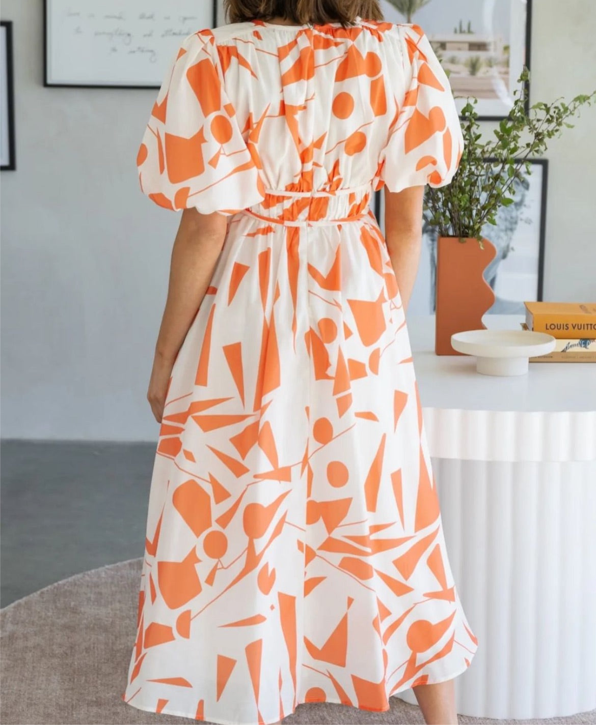 Passion Fusion Geo Dress - Orange