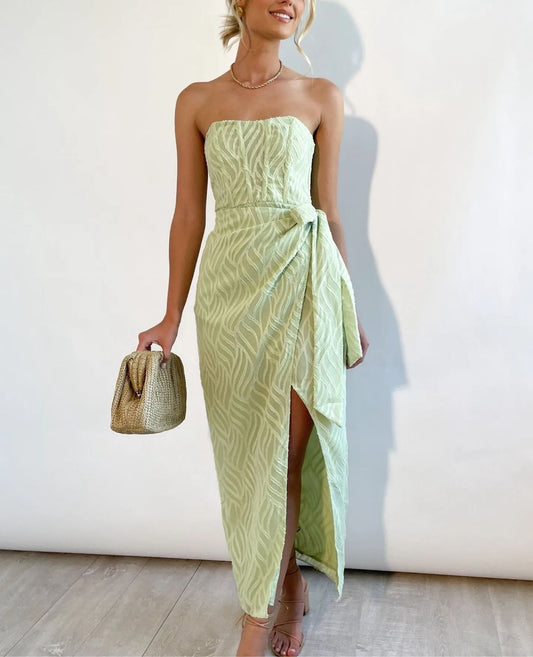 All About May - Green Strapless Dress