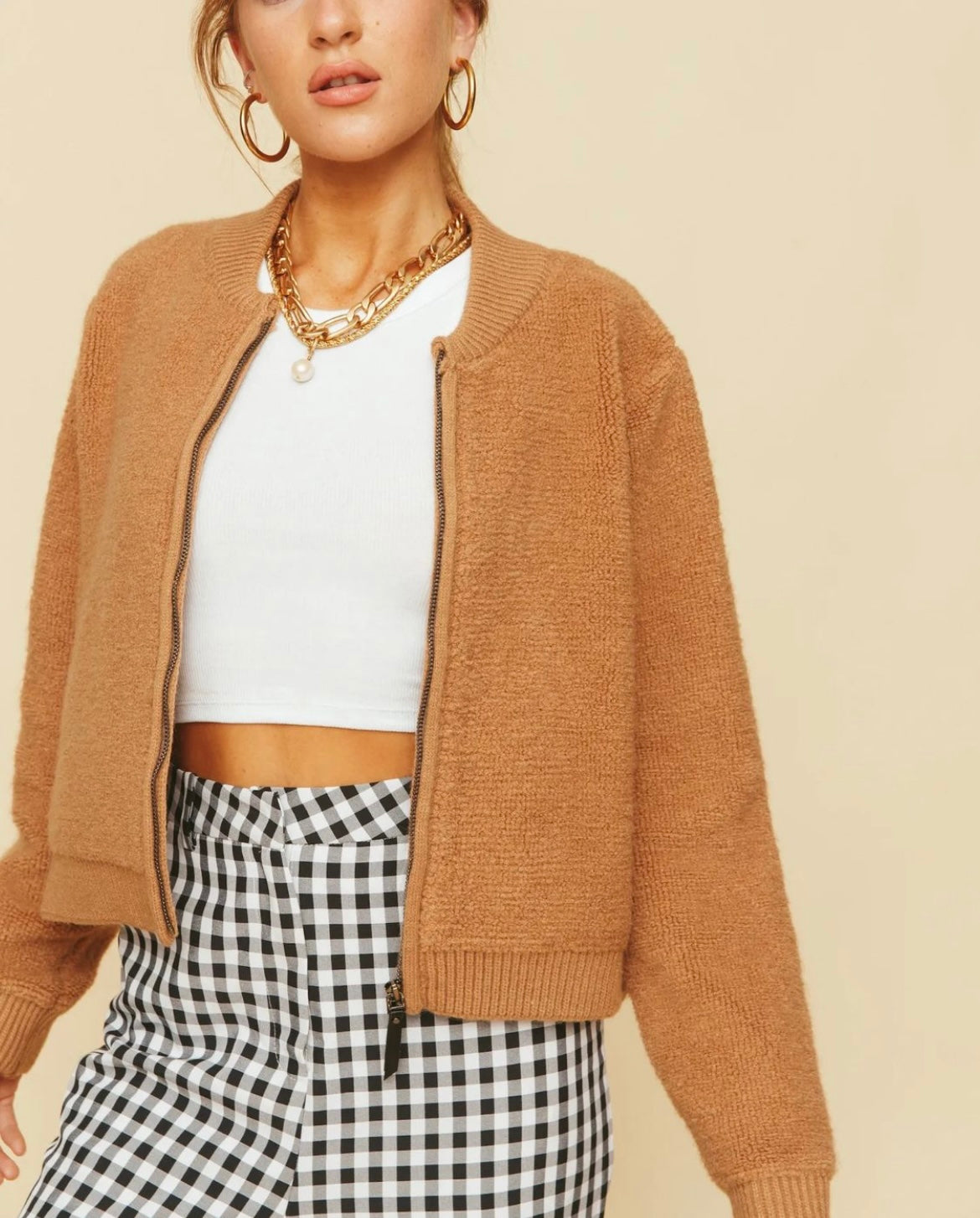 All About May Bomber Jacket - Tan