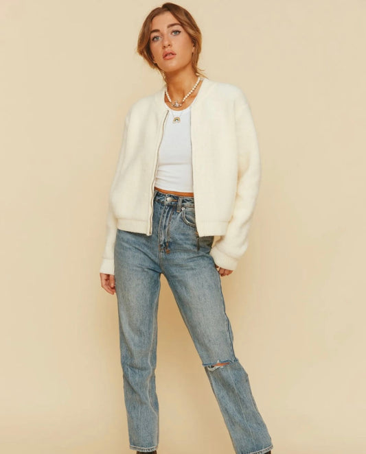 All About May Bomber Jacket - Cream
