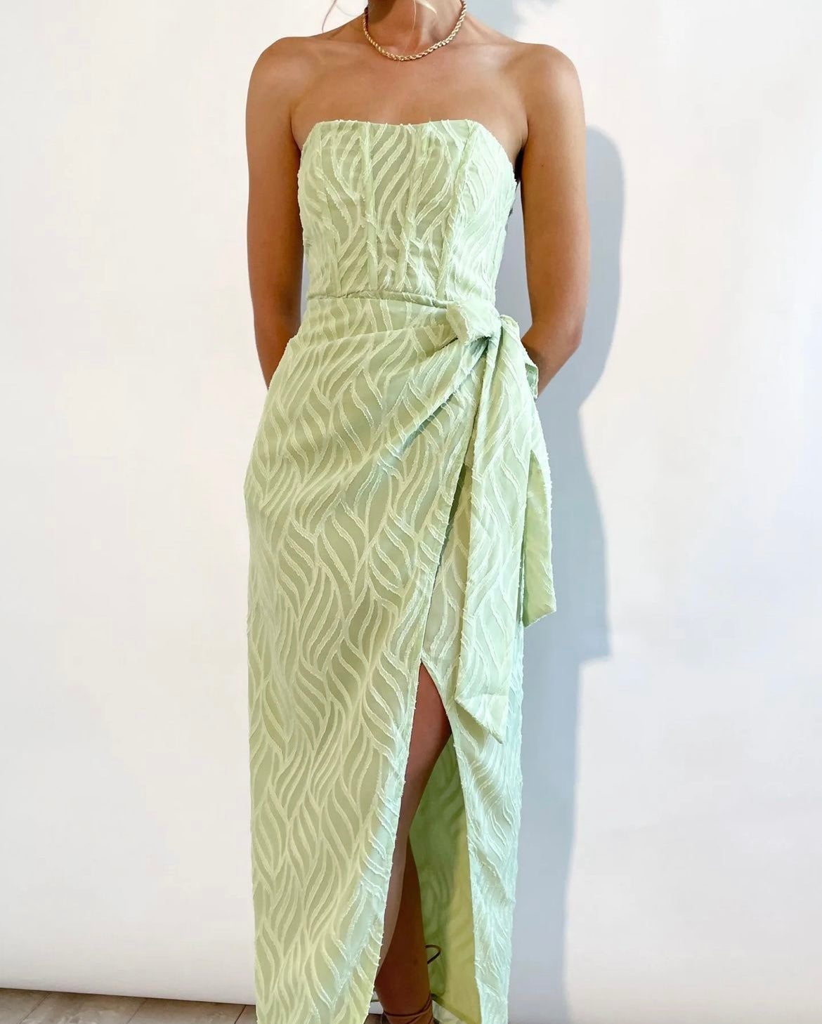 All About May - Green Strapless Dress