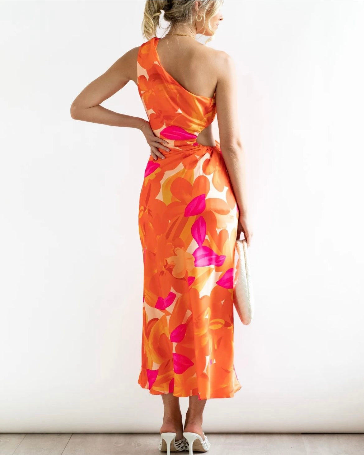 Sweetpot Orange Floral Dress
