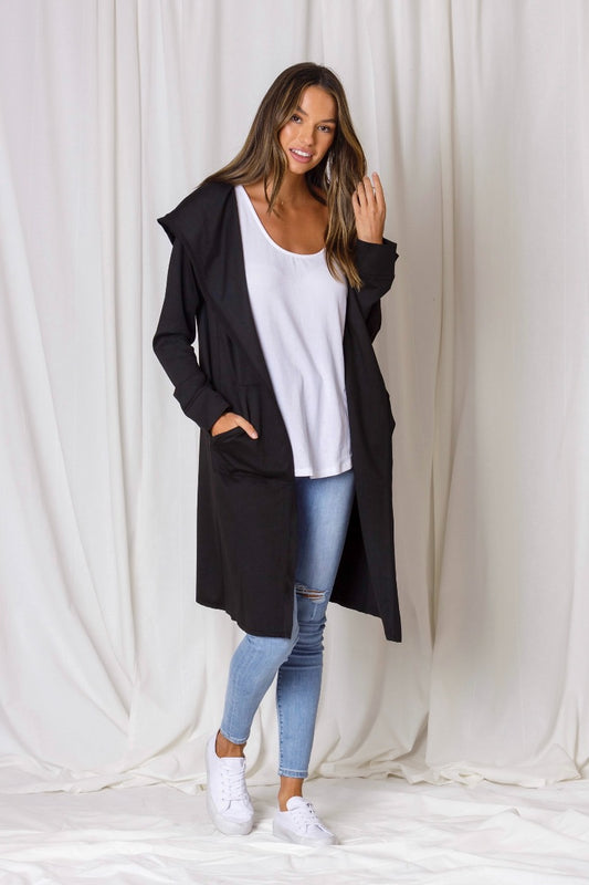 Hudson Hooded Cardi - Black